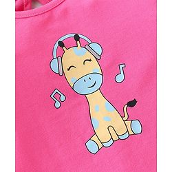Babyhug 100% Cotton Knit Full Sleeves Top Giraffe Graphics - Pink