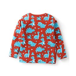 Babyhug Cotton Knit Full Sleeves Striped & Dino Printed T-Shirts Pack of 3 - Multicolour