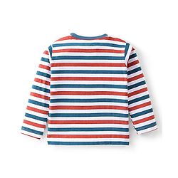 Babyhug Cotton Knit Full Sleeves Striped & Dino Printed T-Shirts Pack of 3 - Multicolour
