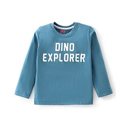 Babyhug Cotton Knit Full Sleeves Striped & Dino Printed T-Shirts Pack of 3 - Multicolour