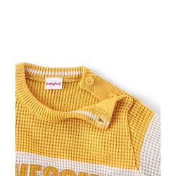 Babyhug Full Sleeves Baby Sweater Set - Yellow & Navy Blue