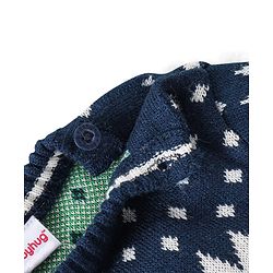 Babyhug Knitted Full Sleeves Baby Sweater Set Pine Tree Design - Navy Blue