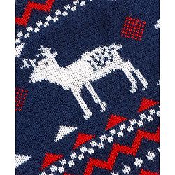 Babyhug Full Sleeves Baby Sweater Set with Reindeer Design - Navy Blue