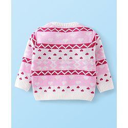 Babyhug Full Sleeves Baby Sweater Set - Pink