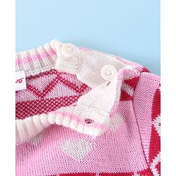Babyhug Full Sleeves Baby Sweater Set - Pink