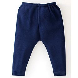 Babyhug Knitted Full Sleeves Sweater Set Ikat Design - Navy Blue