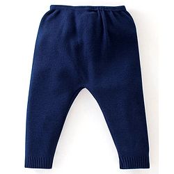 Babyhug Knitted Full Sleeves Sweater Set Ikat Design - Navy Blue