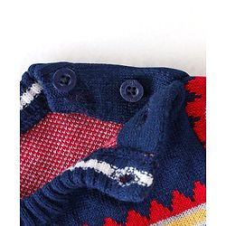 Babyhug Knitted Full Sleeves Sweater Set Ikat Design - Navy Blue