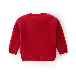Babyhug Knitted Full Sleeves Sweater With Kite Print - Red