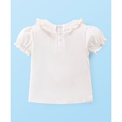 Babyhug Woven Knit Half Sleeves Inner Tee & Frock with Floral Embroidery - Maroon