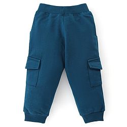 Babyhug 100% Cotton Knit Full Sleeves T-Shirt & Jogger Set With Christmas Theme - Blue