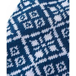 Babyhug Knit Full Length Fleece and Woollen Pant Square Design - Navy Blue