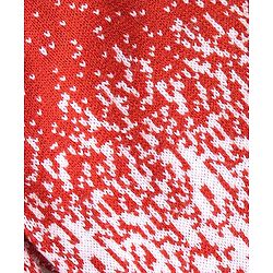 Babyhug Knit Full Length Fleece Woollen Pant with Abstract Design - Red & White