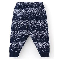 Babyhug Fleece Full Length Woollen Pant Dotted Print - Navy Blue