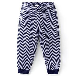Babyhug Winter Wear Full Length Fleece & Woollen Pyjama Wave Design - Multicolour