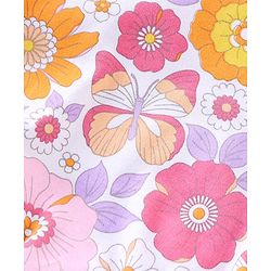 Babyhug 100% Cotton Knit Full Sleeves Onesie with Floral Print - Multicolour