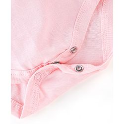 Babyhug 100% Cotton Full Sleeves Frock Style Onesie With Headband Floral Print - Pink