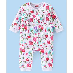 Babyhug 100% Cotton Interlock Knit Romper Floral Print Pack of 2 - Multicolour