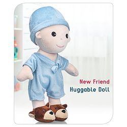 Babyhug Huggable Baby Doll Blue - Height 40 cm