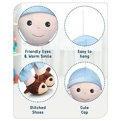 Babyhug Huggable Baby Doll Blue - Height 40 cm
