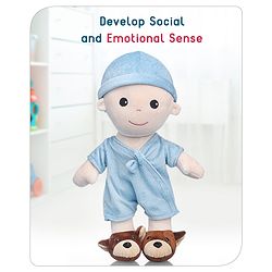 Babyhug Huggable Baby Doll Blue - Height 40 cm