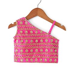 Babyhug Sleeveless Choli & Sharara Set with Dupatta & Sequined Detailing - Fuchsia