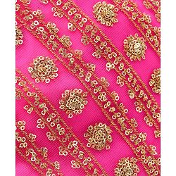 Babyhug Sleeveless Choli & Sharara Set with Dupatta & Sequined Detailing - Fuchsia
