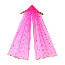 Babyhug Sleeveless Choli & Sharara Set with Dupatta & Sequined Detailing - Fuchsia