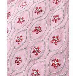 Babyhug Sleeveless Sequenced Embroidered Net Choli Lehenga and Dupatta - Pink & Peach