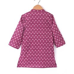 Babyhug 100% Cambric Full Sleeve Printed Kurta With Dhoti Set - Purple