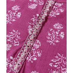 Babyhug 100% Cambric Full Sleeve Printed Kurta With Dhoti Set - Purple