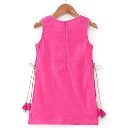 Babyhug Sleeveless Embroidered Kurta & Palazo with Dupatta - Pink
