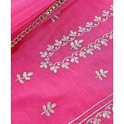 Babyhug Sleeveless Embroidered Kurta & Palazo with Dupatta - Pink