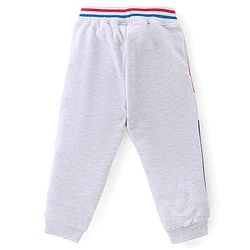 Babyhug 100% Cotton Knit Half Sleeves T-Shirt & Lounge Pant Set With Cut & Sew Pattern - Red Blue & Grey