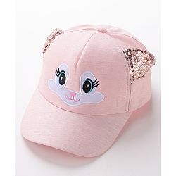 Babyhug Free Size Baseball Cap with Sequin Detailing -  Pink