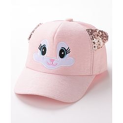Babyhug Free Size Baseball Cap with Sequin Detailing -  Pink