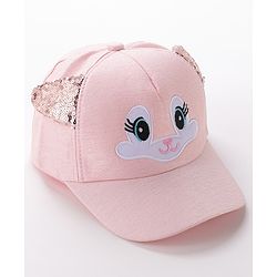 Babyhug Free Size Baseball Cap with Sequin Detailing -  Pink
