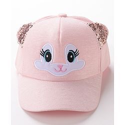 Babyhug Free Size Baseball Cap with Sequin Detailing -  Pink