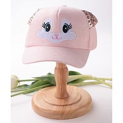 Babyhug Free Size Baseball Cap with Sequin Detailing -  Pink