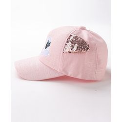 Babyhug Free Size Baseball Cap with Sequin Detailing -  Pink
