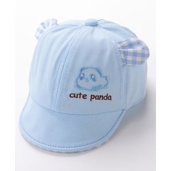Babyhug Baseball Cap Panda Design Blue - Diameter 16 cm