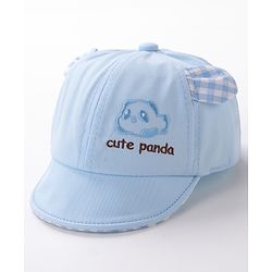 Babyhug Baseball Cap Panda Design Blue - Diameter 16 cm