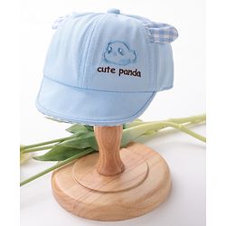 Babyhug Baseball Cap Panda Design Blue - Diameter 16 cm