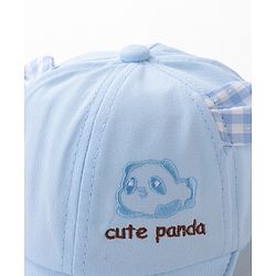 Babyhug Baseball Cap Panda Design Blue - Diameter 16 cm