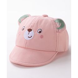 Babyhug Baseball Caps Bear Design Pink - Diameter 15 cm