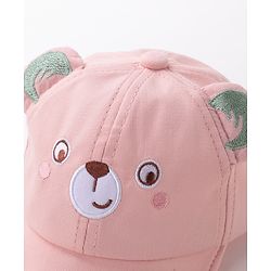 Babyhug Baseball Caps Bear Design Pink - Diameter 15 cm