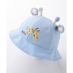 Babyhug Bucket Hat Girrafe Design Blue - Diameter 16 cm