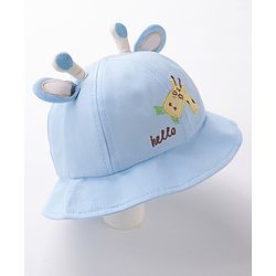 Babyhug Bucket Hat Girrafe Design Blue - Diameter 16 cm