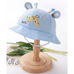 Babyhug Bucket Hat Girrafe Design Blue - Diameter 16 cm