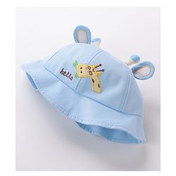 Babyhug Bucket Hat Girrafe Design Blue - Diameter 16 cm